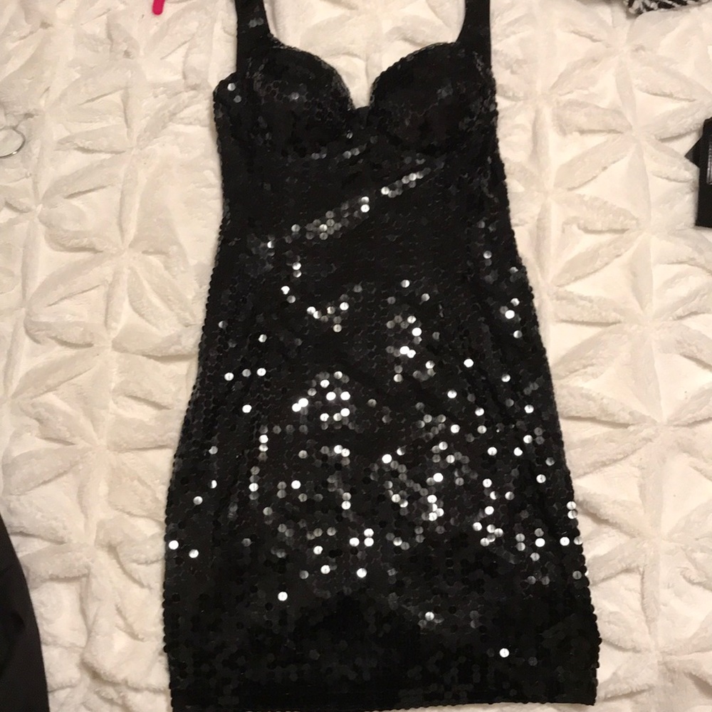 Black sequin dress